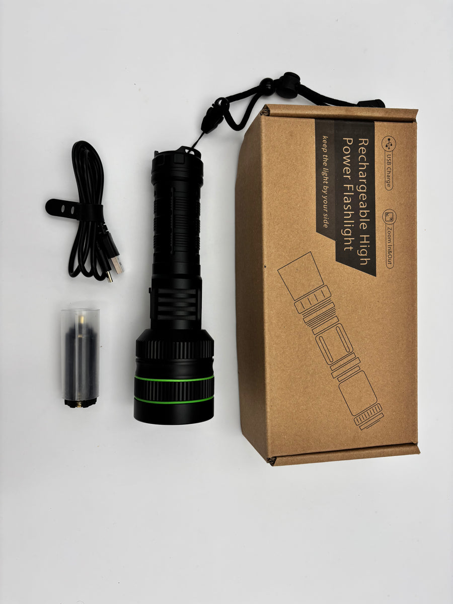 Kraftig Lommelygte 10.000 Lumen – USB-C & Powerbank